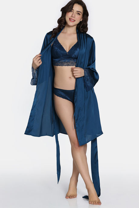 Zivame Bridal Woven Robes - Gibraltar Sea — image 5